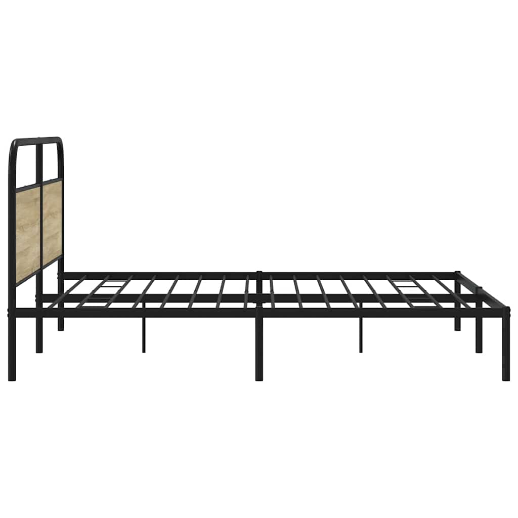Metallbett ohne Matratze Sonoma-Eiche 180x200 cm