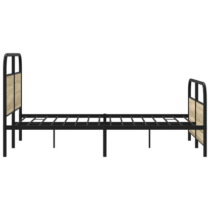 Metallbett ohne Matratze Sonoma-Eiche 140x190 cm
