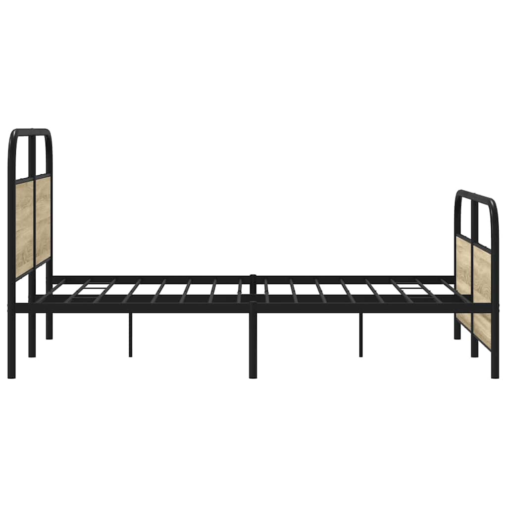 Metallbett ohne Matratze Sonoma-Eiche 140x190 cm