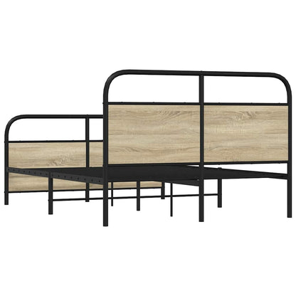 Metallbett ohne Matratze Sonoma-Eiche 140x190 cm