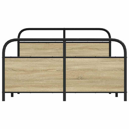 Metallbett ohne Matratze Sonoma-Eiche 140x200 cm