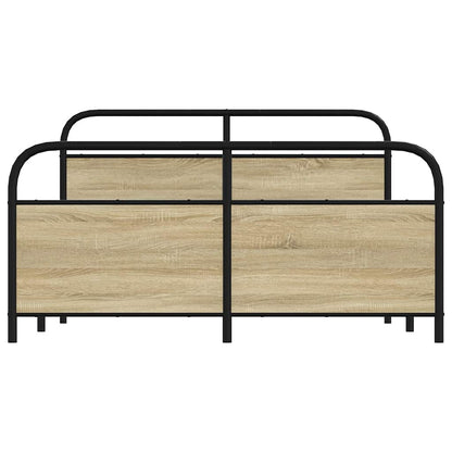 Metallbett ohne Matratze Sonoma-Eiche 160x200 cm