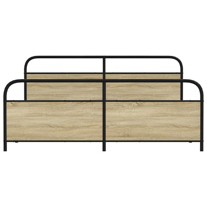 Metallbett ohne Matratze Sonoma-Eiche 180x200 cm