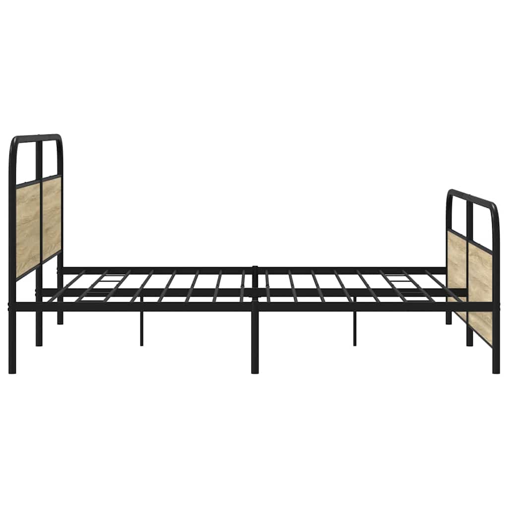 Metallbett ohne Matratze Sonoma-Eiche 180x200 cm