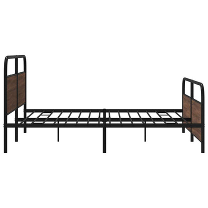 Metallbett ohne Matratze Braun Eichen-Optik 180x200 cm