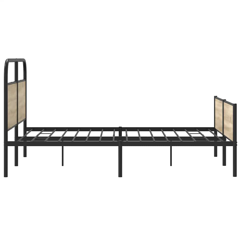 Metallbett ohne Matratze Räuchereiche 160x200 cm