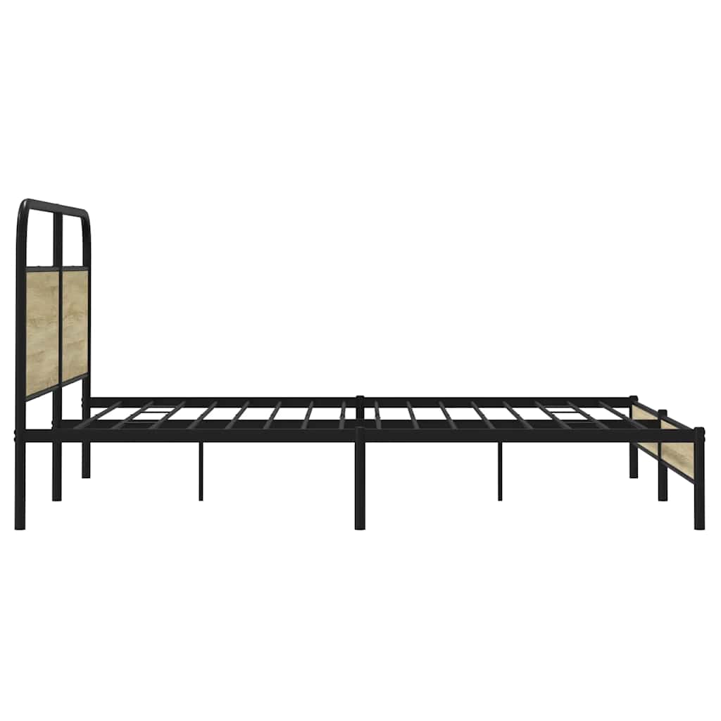 Metallbett ohne Matratze Sonoma-Eiche 180x200 cm
