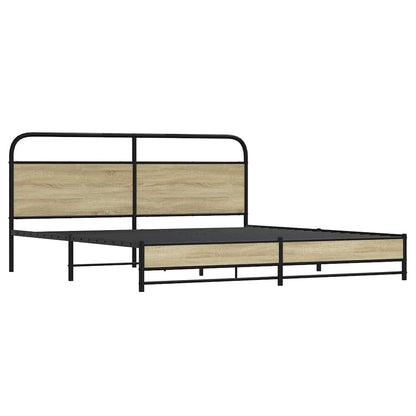 Metallbett ohne Matratze Sonoma-Eiche 180x200 cm