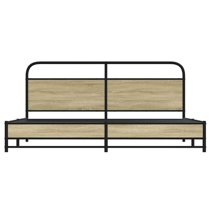 Metallbett ohne Matratze Sonoma-Eiche 180x200 cm
