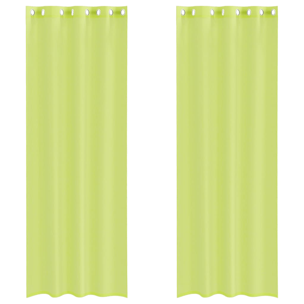 Voile Vorhänge mit Ösen 2 Stk. Apfelgrün 140x260 cm
