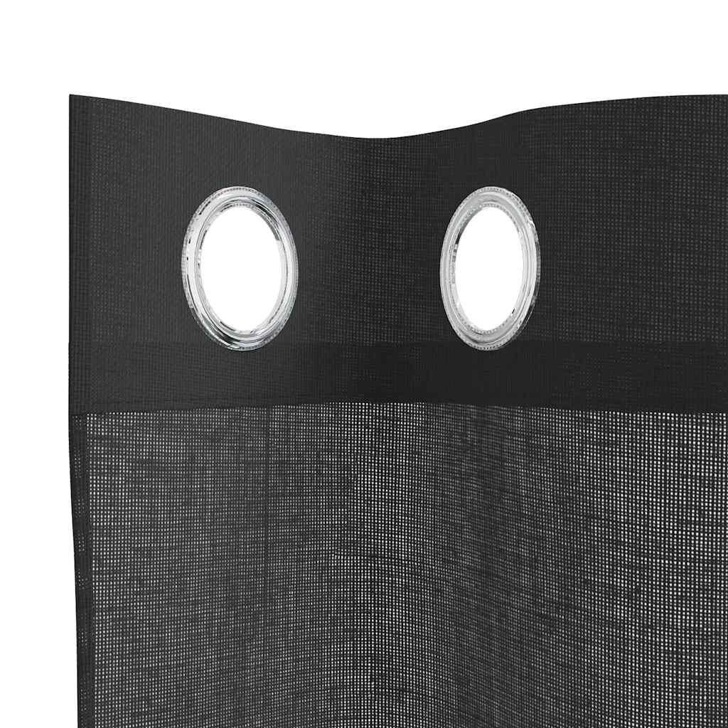 Voile Vorhänge mit Ösen 2 Stk. Schwarz 140x175 cm