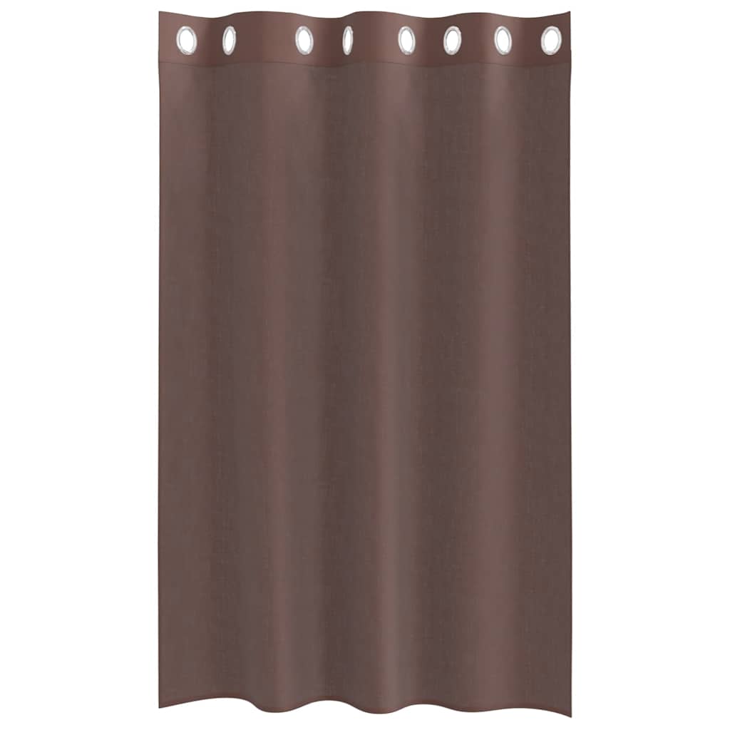 Voile Vorhänge mit Ösen 2 Stk. Braun 140x175 cm