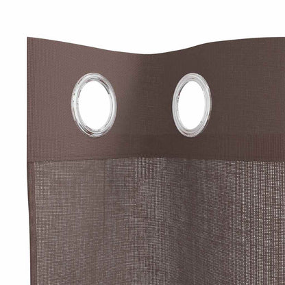 Voile Vorhänge mit Ösen 2 Stk. Braun 140x175 cm