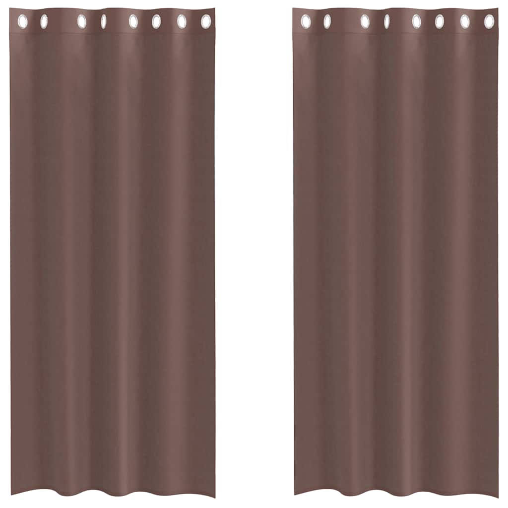 Voile Vorhänge mit Ösen 2 Stk. Braun 140x245 cm