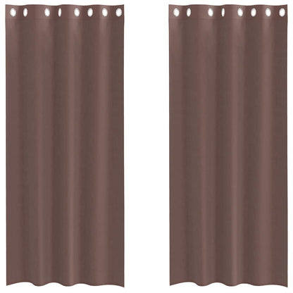 Voile Vorhänge mit Ösen 2 Stk. Braun 140x245 cm
