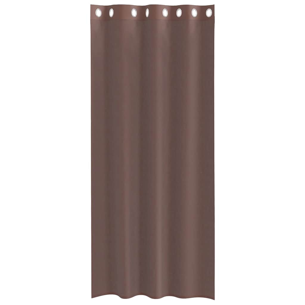 Voile Vorhänge mit Ösen 2 Stk. Braun 140x245 cm