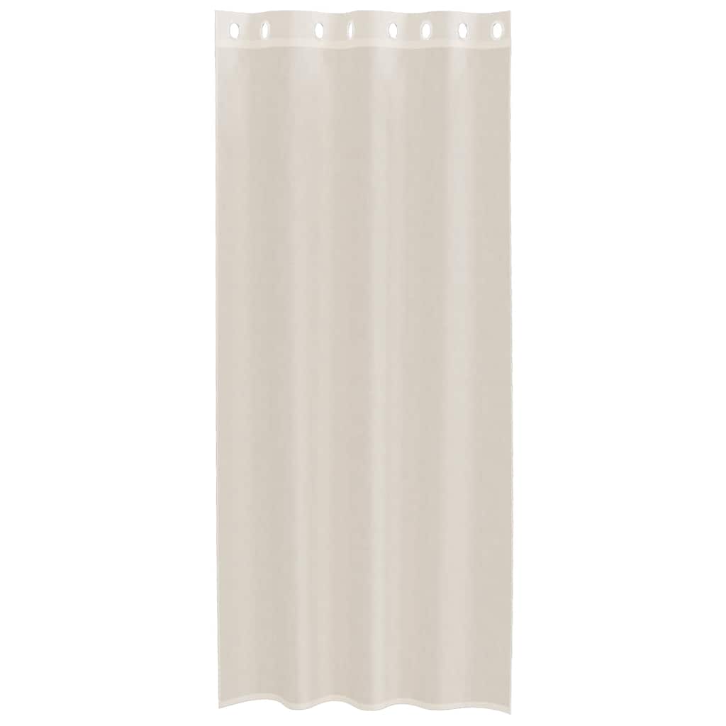 Voile Vorhänge mit Ösen 2 Stk. Creme 140x245 cm