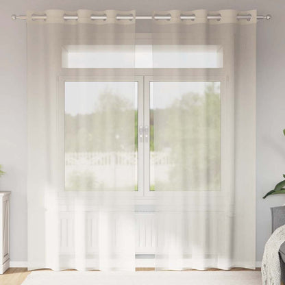 Voile Vorhänge mit Ösen 2 Stk. Creme 140x245 cm
