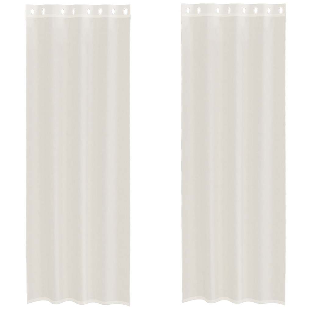Voile Vorhänge mit Ösen 2 Stk. Creme 140x260 cm