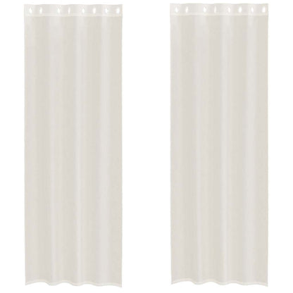 Voile Vorhänge mit Ösen 2 Stk. Creme 140x260 cm
