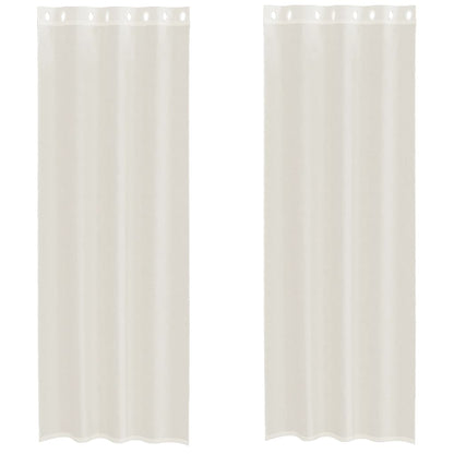 Voile Vorhänge mit Ösen 2 Stk. Creme 140x300 cm
