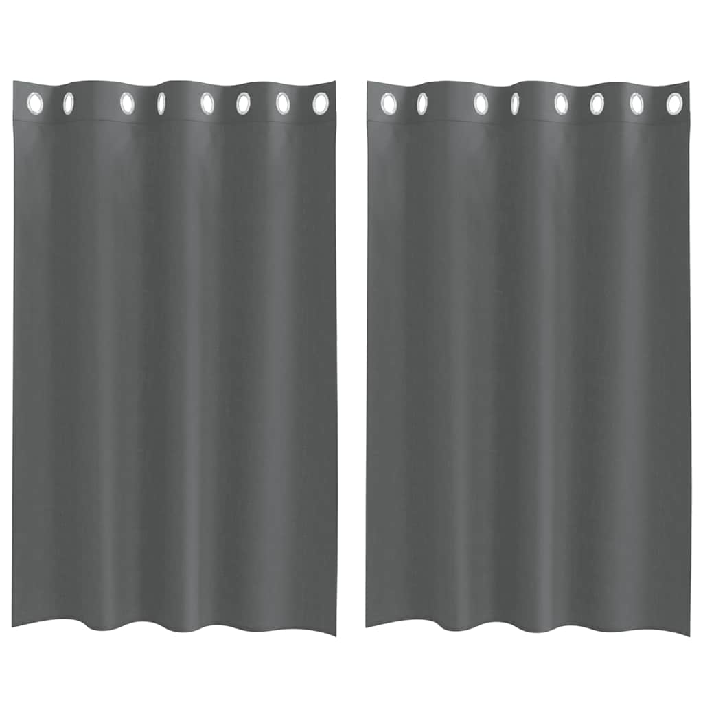 Voile Vorhänge mit Ösen 2 Stk. Dunkelgrau 140x175 cm