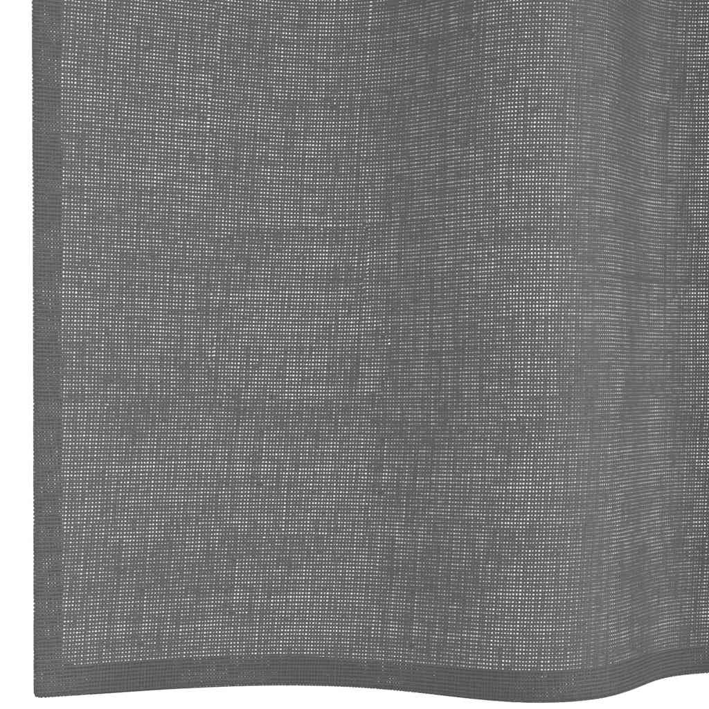 Voile Vorhänge mit Ösen 2 Stk. Dunkelgrau 140x175 cm
