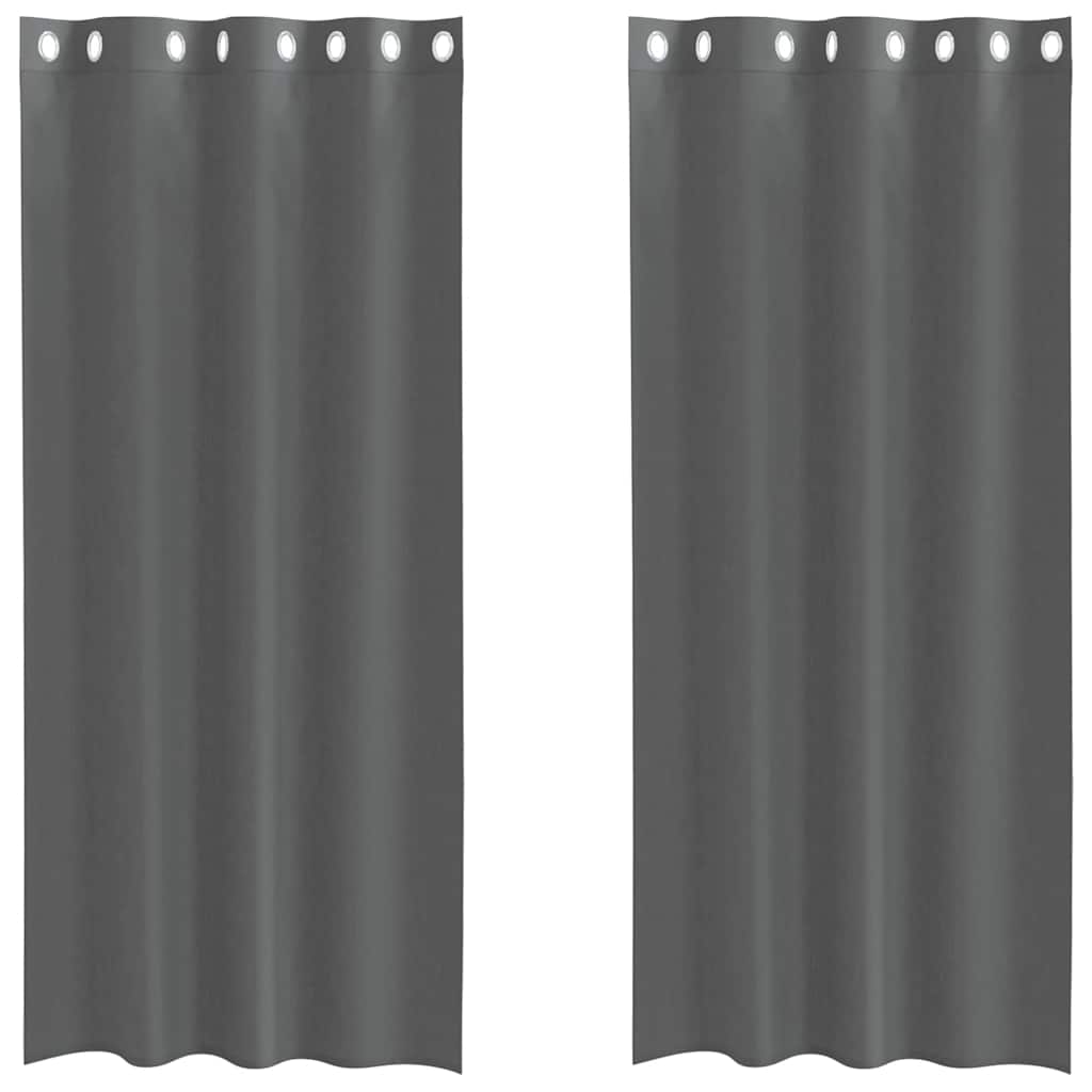 Voile Vorhänge mit Ösen 2 Stk. Dunkelgrau 140x225 cm