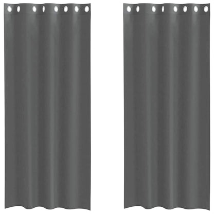 Voile Vorhänge mit Ösen 2 Stk. Dunkelgrau 140x225 cm