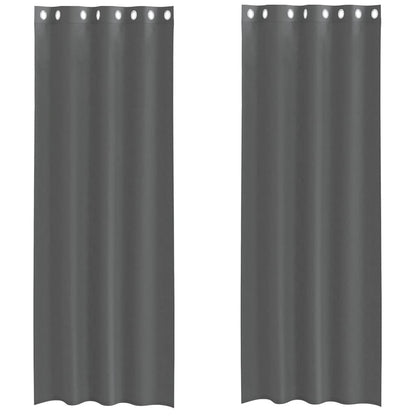 Voile Vorhänge mit Ösen 2 Stk. Dunkelgrau 140x260 cm