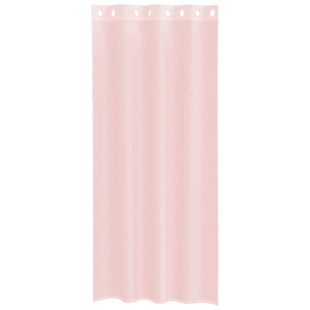 Voile Vorhänge mit Ösen 2 Stk. Hellrosa 140x245 cm