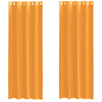 Voile Vorhänge mit Ösen 2 Stk. Orange 140x260 cm