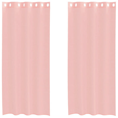 Voile Vorhänge mit Ösen 2 Stk. Rosa 140x245 cm