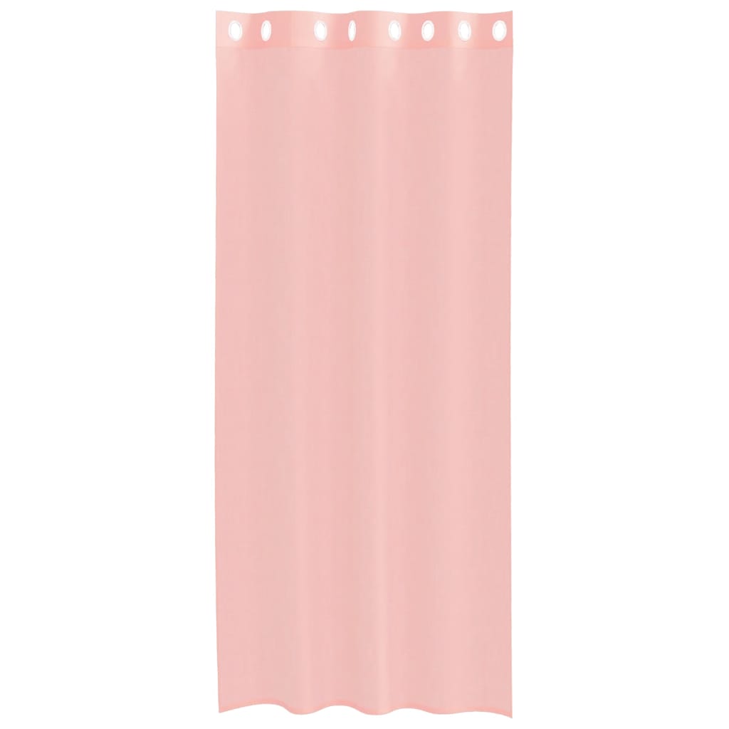 Voile Vorhänge mit Ösen 2 Stk. Rosa 140x245 cm