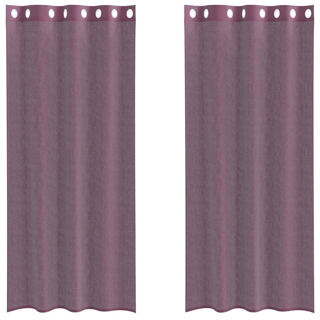 Voile Vorhänge mit Ösen 2 Stk. Lila 140x225 cm