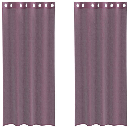 Voile Vorhänge mit Ösen 2 Stk. Lila 140x225 cm