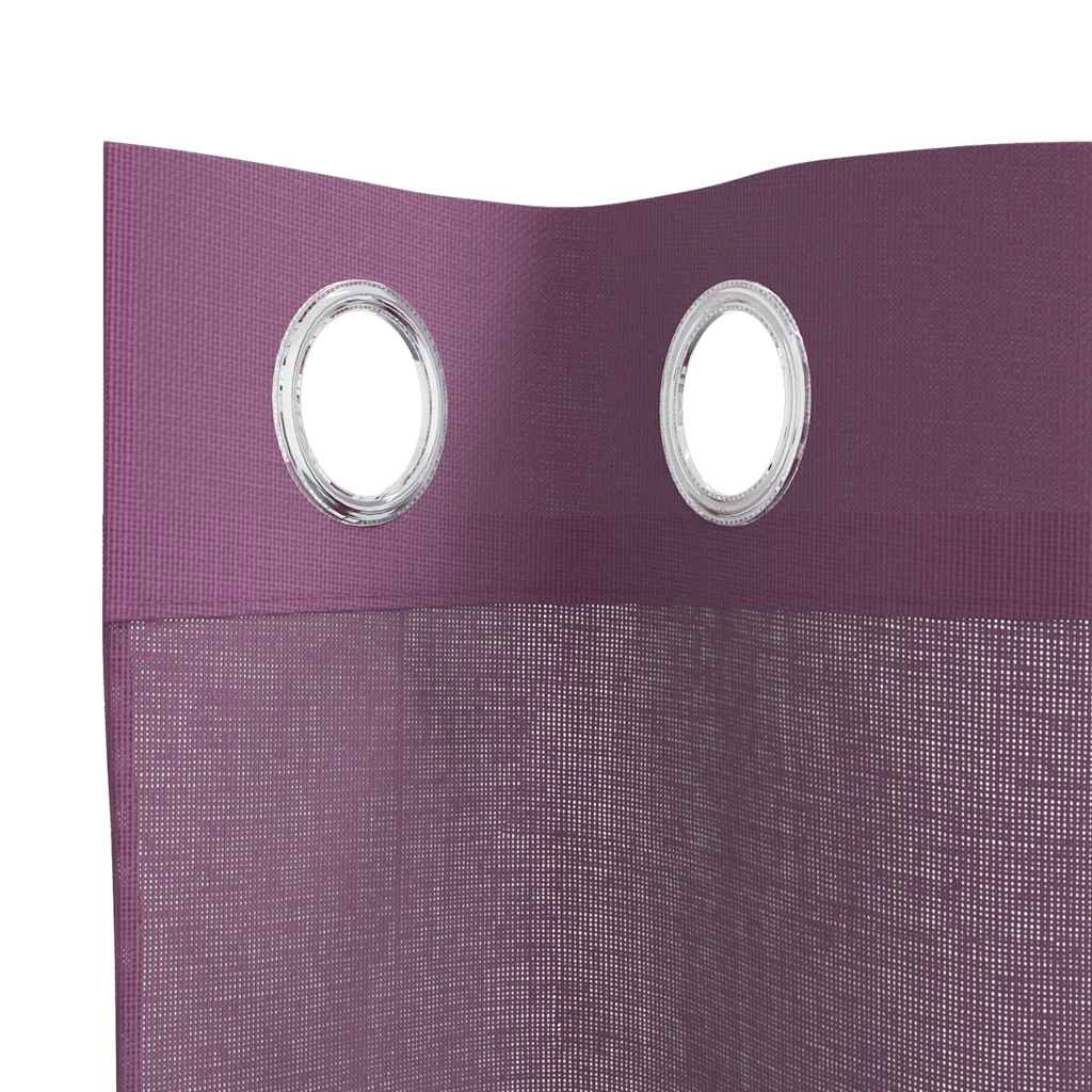Voile Vorhänge mit Ösen 2 Stk. Lila 140x245 cm