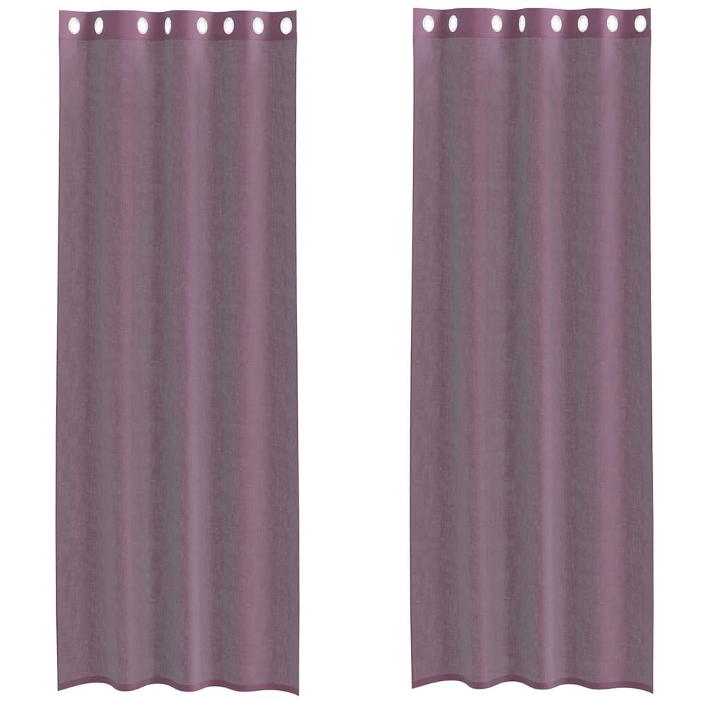 Voile Vorhänge mit Ösen 2 Stk. Lila 140x300 cm