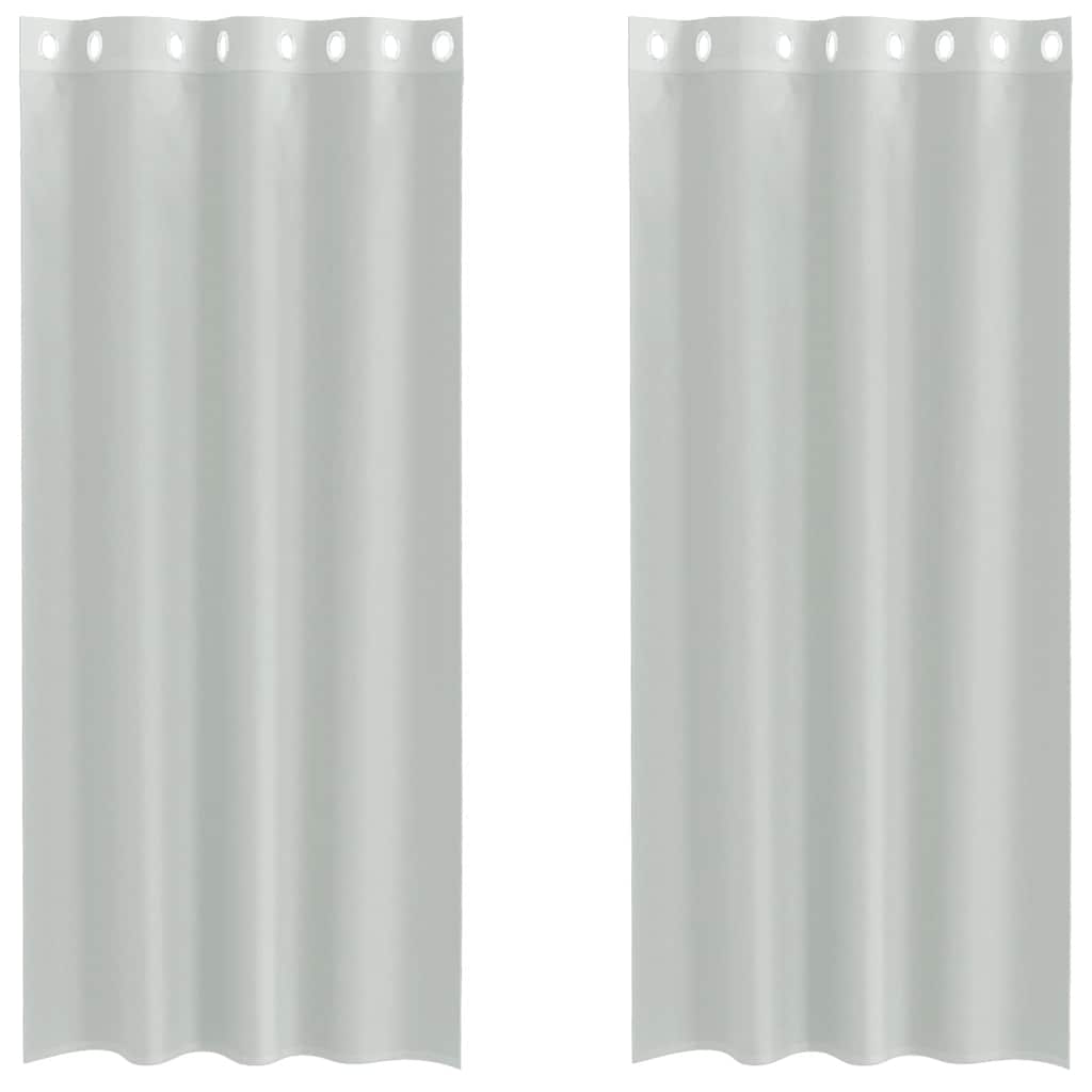 Voile Vorhänge mit Ösen 2 Stk. Hellgrau 140x245 cm