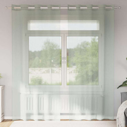 Voile Vorhänge mit Ösen 2 Stk. Hellgrau 140x245 cm