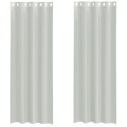 Voile Vorhänge mit Ösen 2 Stk. Hellgrau 140x260 cm