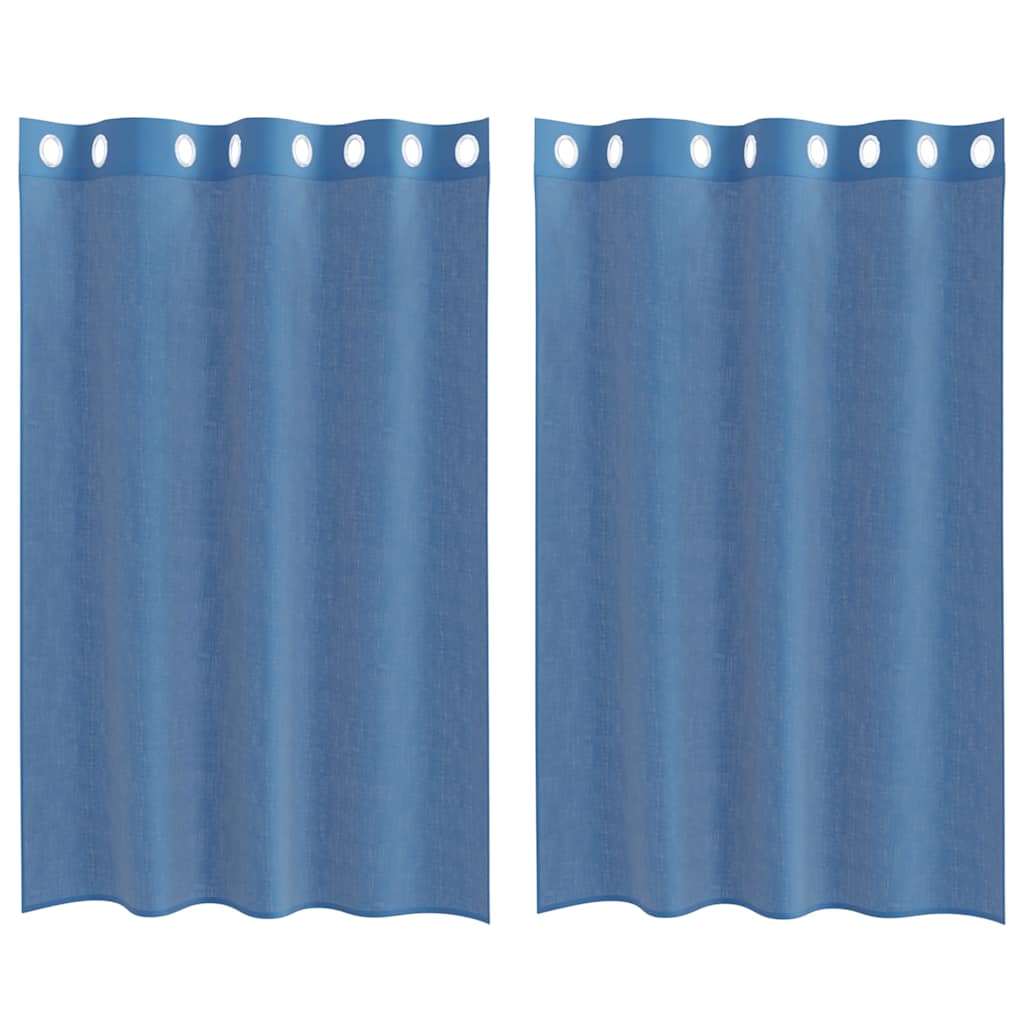 Voile Vorhänge mit Ösen 2 Stk. Königsblau
