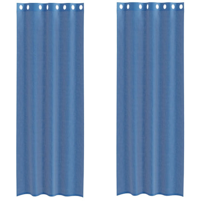 Voile Vorhänge mit Ösen 2 Stk. Königsblau