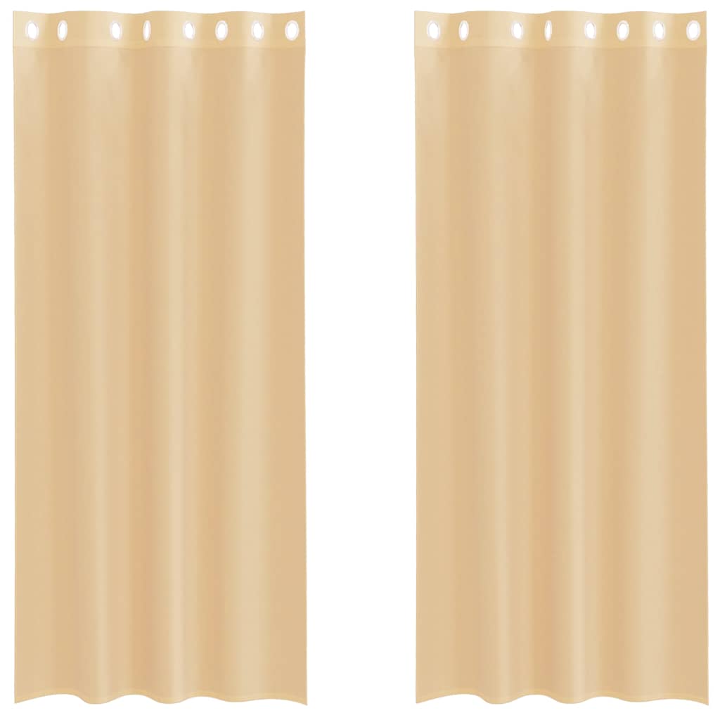 Voile Vorhänge mit Ösen 2 Stk. Sandfarbe