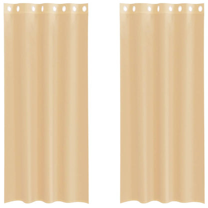 Voile Vorhänge mit Ösen 2 Stk. Sandfarbe