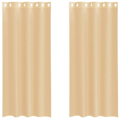 Voile Vorhänge mit Ösen 2 Stk. Sandfarbe