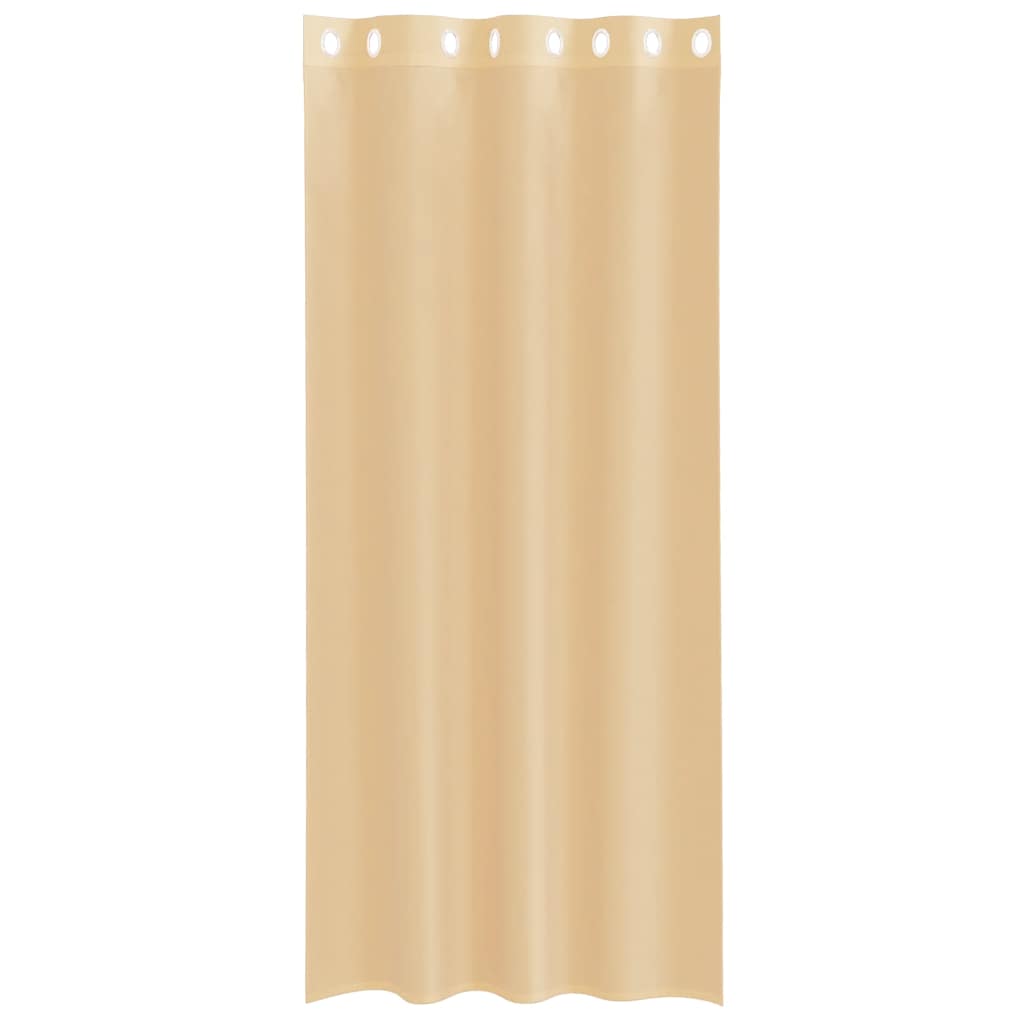 Voile Vorhänge mit Ösen 2 Stk. Sandfarbe