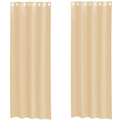 Voile Vorhänge mit Ösen 2 Stk. Sandfarbe