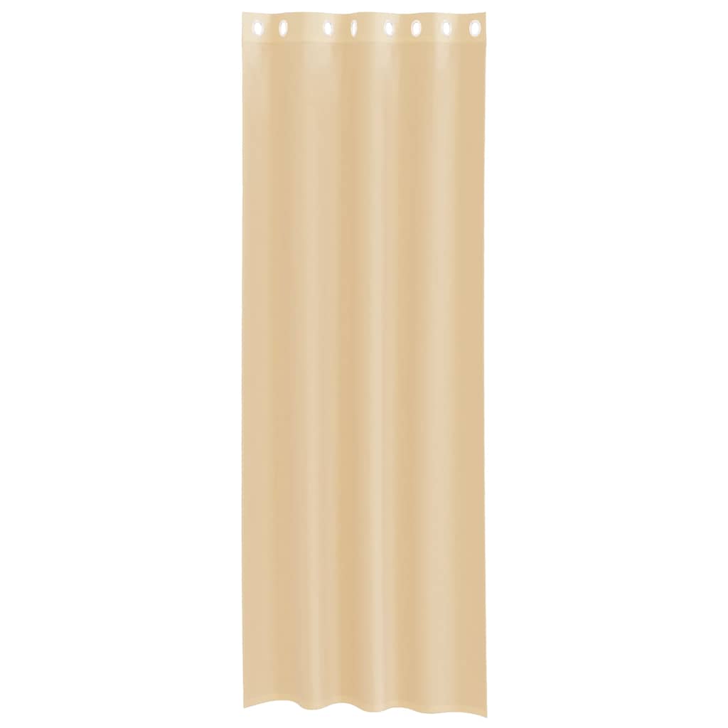 Voile Vorhänge mit Ösen 2 Stk. Sandfarbe