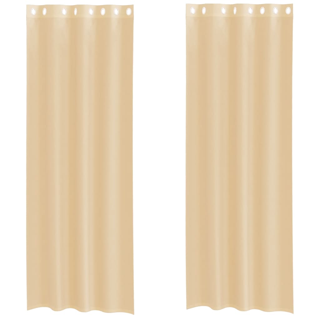 Voile Vorhänge mit Ösen 2 Stk. Sandfarbe
